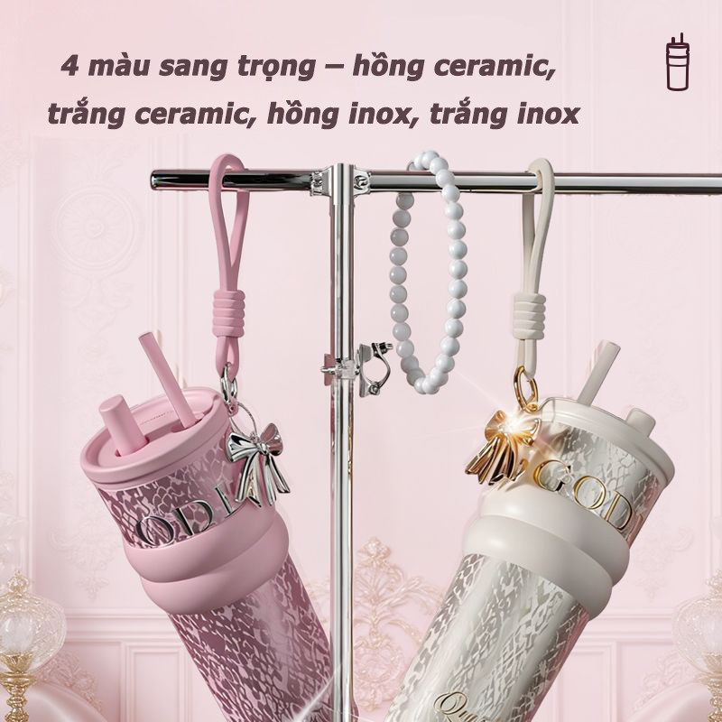 Bình Giữ Nhiệt  Lòng Gốm Dung,710ml,316 Cốc giữ nhiệt bằng thép không gỉ,giữ nhiệt lâu 12-24h,Nắp Chống Tràn