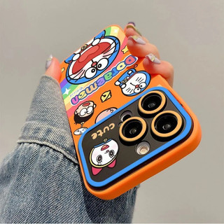 Ốp Điện Thoại Di Động Mềm Rainbow Doremon Thích Hợp Cho iPhone 7Plus 16ProMax Premium 14Plus 13Pro Hợp Thời Trang 15Pro 12ProMax Creative 11 XR 17PRO Ốp Điện Thoại Cửa Sổ Lớn Chống Sốc Chống Sốc