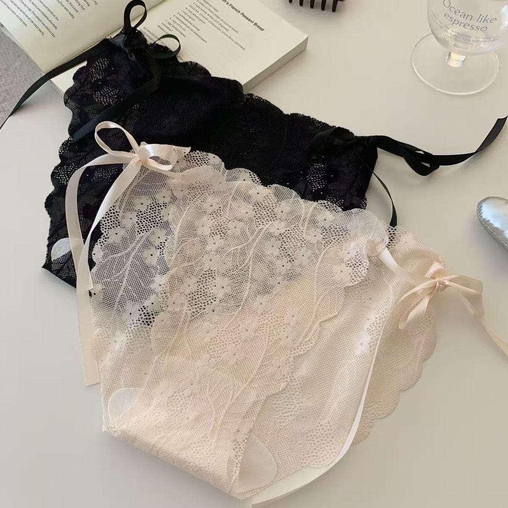 Quần lót phong cách Pure Desire dành cho nữ | Pháp Ren Hoa Gạc Gợi Cảm Nữ Tính Liền Mạch Quần Đùi Cotton Đáy Hàn Quốc Thoáng Khí Thoải Mái Hẹn Hò Hàng Ngày Đa Năng
