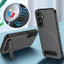 Ốp Điện Thoại Giá Đỡ Bằng Sợi Carbon Cho Samsung Galaxy A57 A37 A17 A07 5G 4G Vỏ Vòng Sạc Từ Tính Chống Vân Tay Ốp Lưng Mỏng Samsunga57 Samsunga37