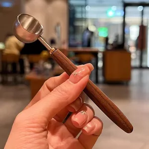Cà Phê Đậu Định Lượng Thìa Tay Cầm Dài Quả óc chó Cà Phê Bột Đo Thìa Inox 304 Cà Phê Hạt Gram Đặc Biệt Thìa 26.6.3