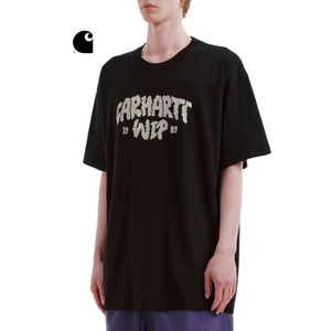 Hàng sẵn có Cặp đôi Top Unisex Hoạt hình chữ cái họa tiết logo dáng rộng 100% Cotton cao cấp Áo thun ngắn tay cổ tròn