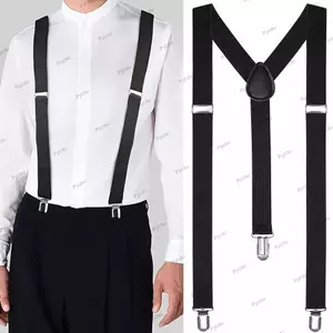 Dây treo PYCOU, Dây treo kẹp màu trơn Unisex, Dây treo đàn hồi có thể điều chỉnh