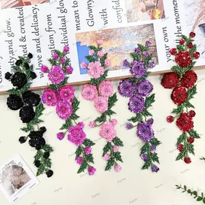 PYCOU Miếng Dán Hoa Đính Kim Sa Lấp Lánh, Trang Trí Quần Áo DIY Thêu Sequin, Túi Quần Áo Sửa Chữa May Trên Đầm Táo