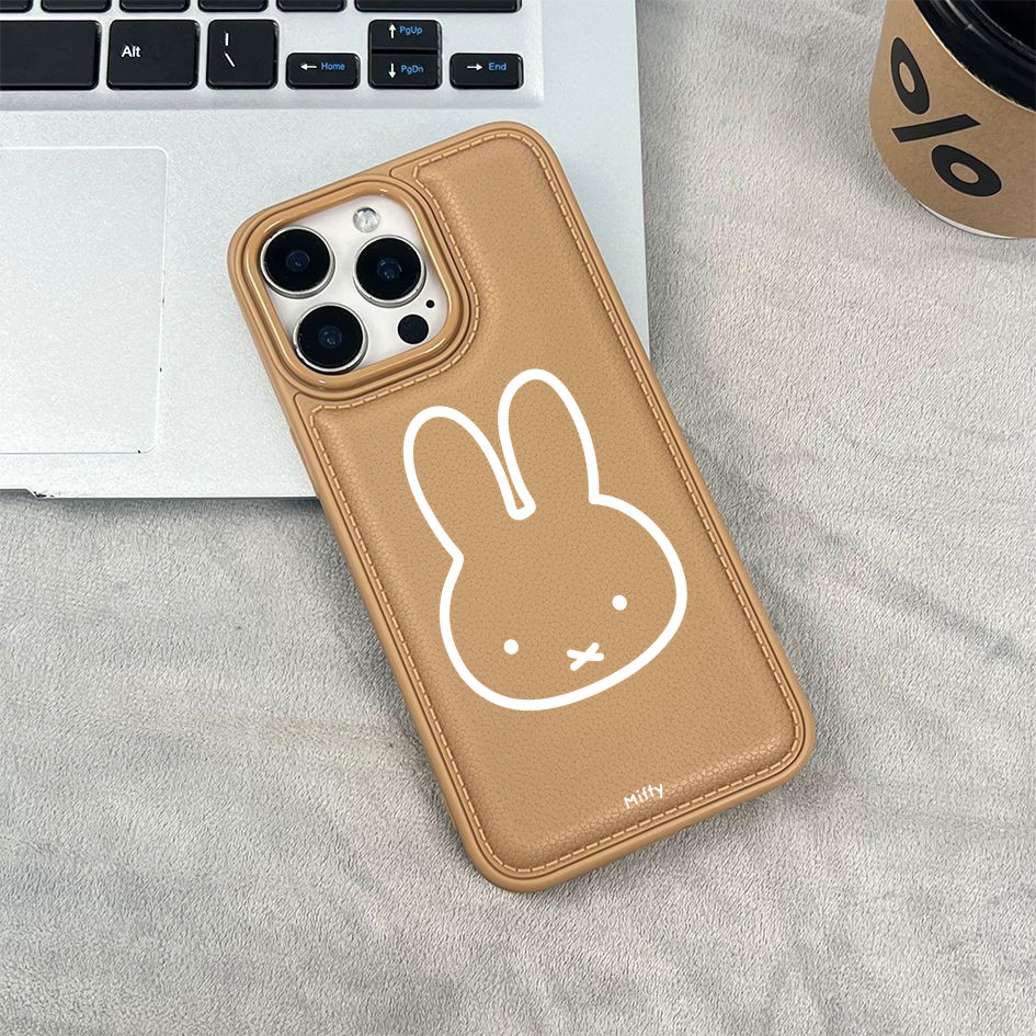 Ốp điện thoại iPhone họa tiết hình bóng Miffy tối giản cho iPhone 17/16 Pro Max/15/14/13/12/11