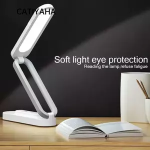 Đèn bảo vệ mắt CATIYAHA, Đèn bàn LED có thể điều chỉnh độ sáng 3 độ sáng có thể gập lại, Đèn đọc sách USB mềm có thể sạc lại di động