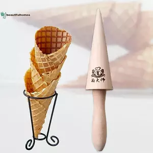 BeautifulHomeA Gỗ Trứng Cuộn Kem Nón Khuôn Xoắn Ốc Croissants Kem Sừng Khuôn Omelet Waffle Con Lăn Bánh Ngọt Khuôn Dụng Cụ Nướng Bánh Nhà Bếp VN