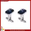 1 Cặp Thời Trang Nhiều Màu Sắc Khuy Sét Thủy Tinh Cuff Liên Kết Nữ Nam Đầm Kinh Doanh Cưới Khuy Sét Hiện Tại (Xanh Dương)