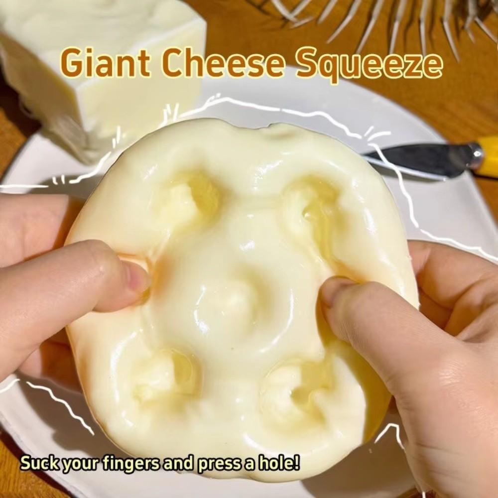 CATIYAHA Jumbo Cheese Cube Quả bóng căng thẳng, Đồ chơi kẹp phô mai chống căng thẳng chống căng thẳng, Nhào có thể định hình Họa tiết mực Phô mai Bóp đồ chơi thần tài Quà tặng sinh nhật