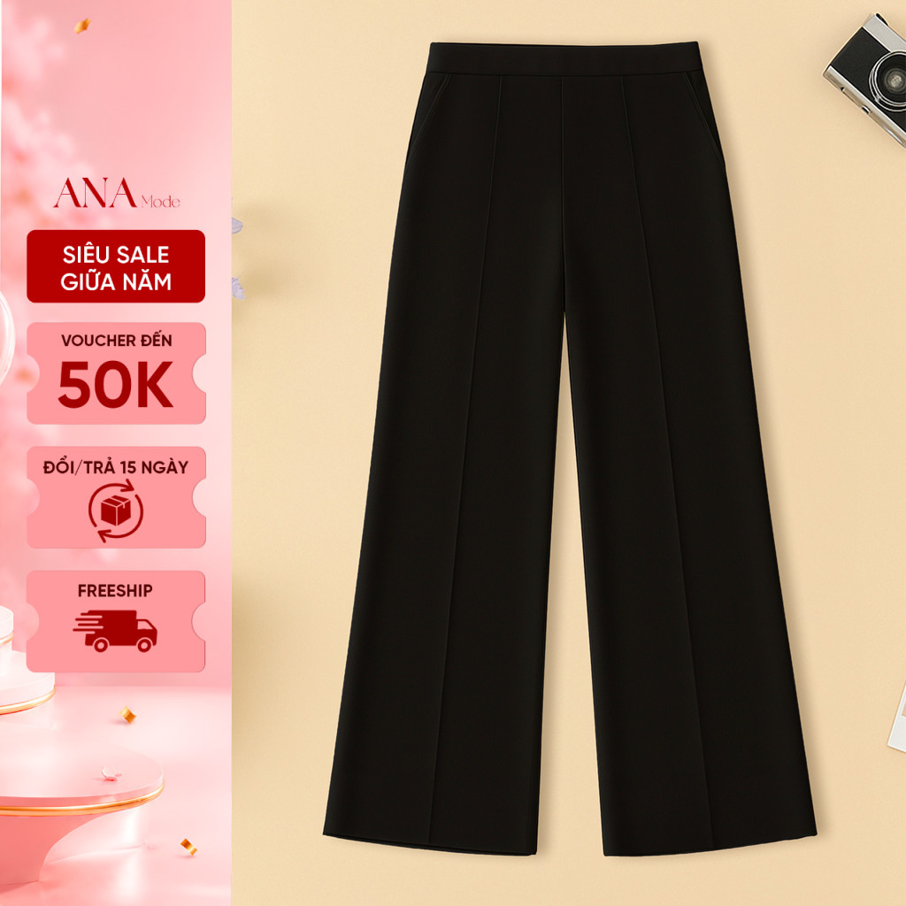 Quần Dài Dáng Suông Trung Niên ANA Mode Chất Liệu Sẹc Hàn Thanh Lịch Đi Chơi Quà Tết Tặng Mẹ QD25CHG25