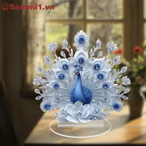ZK Peacock Hình - Đồ trang trí để bàn thanh lịch để trang trí văn phòng & Quà tặng tân gia VN