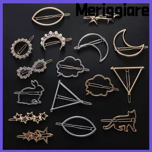 MERIGGIARE Tam Giác Tóc Tạo Kiểu Tóc Phụ Kiện Trang Sức Barrette Nữ Mũ Trang Trí Tóc Vòng Tròn Mặt Trăng Hairgrip