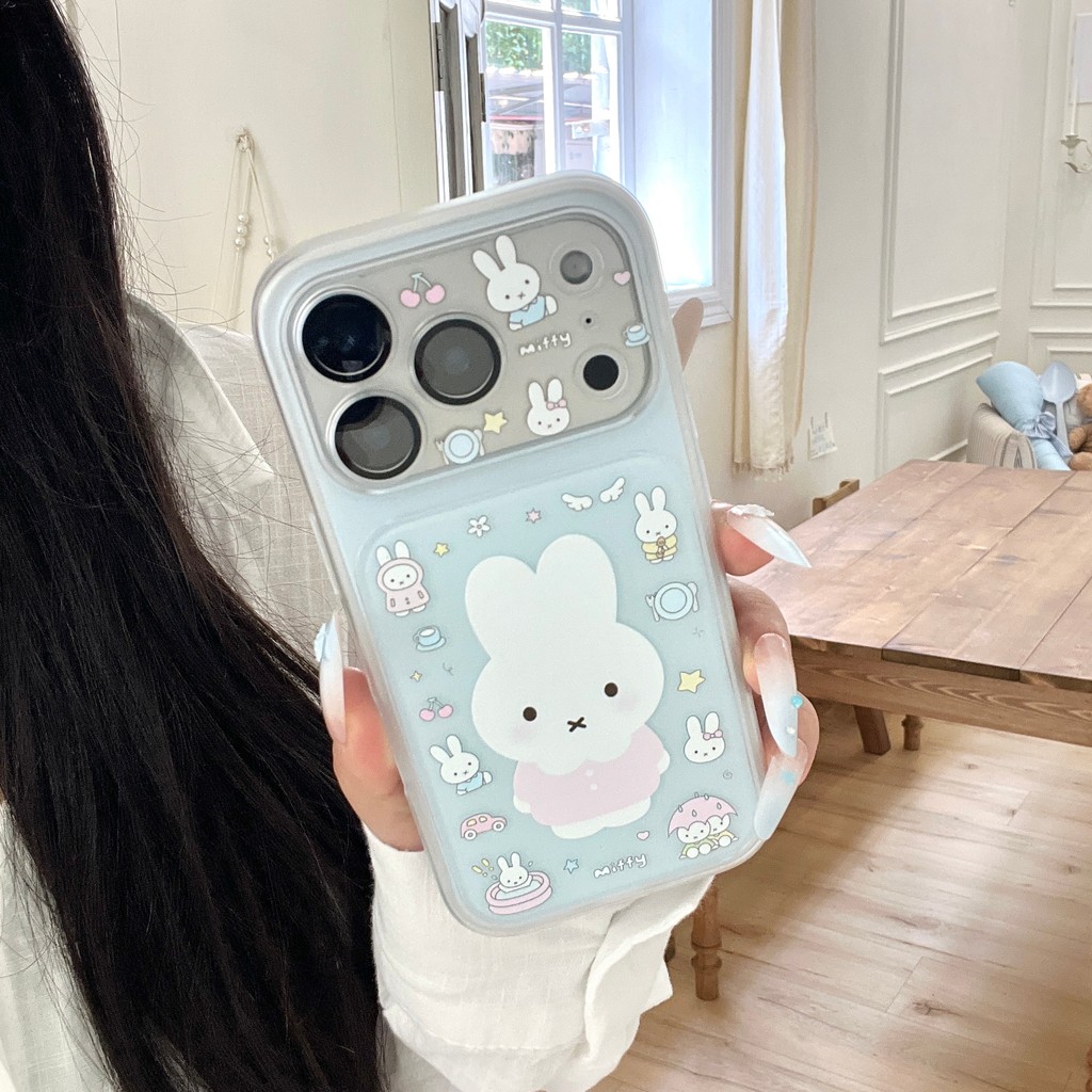 Ốp điện thoại hình thỏ nhỏ dễ thương cho IPhone 17 Pro Max 17 16 15 Vỏ điện thoại chống rơi