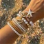 Vòng tay vỏ nhiều lớp NICOLOO, Vòng tay đính cườm hạt Bohemian, Sao biển xếp chồng rùa Mặt dây chuyền quấn dây chuyền quyến rũ bãi biển