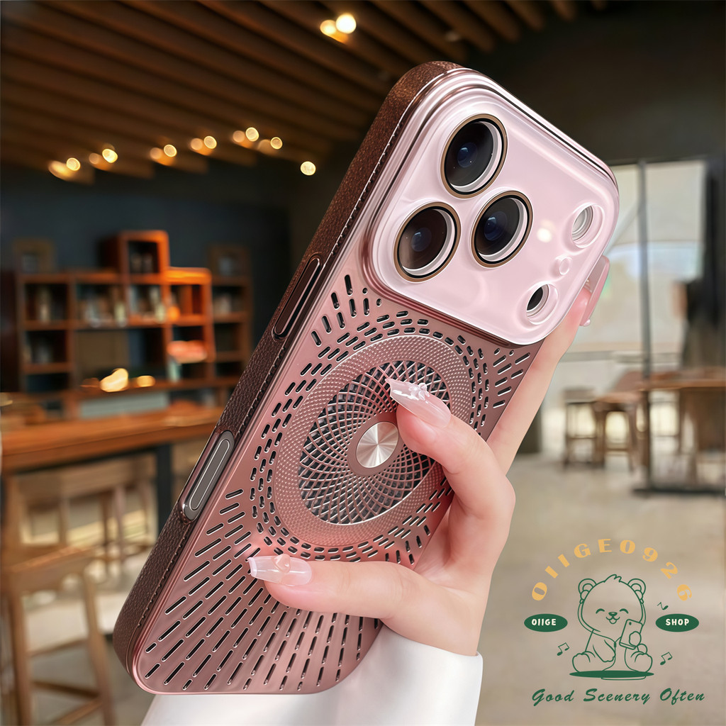 Chống rơi mạ tản nhiệt từ tính Vỏ điện thoại iphone17 Pro Max 16 15 14 13 12 vỏ cho vỏ iPhone Vỏ mềm silicon TPU chống sốc