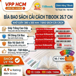 ̣Cuộn 10 Bìa Bao Tập Sinh Viên Cao Cấp TiBook – Bìa Bao Vở, Sách Bài Tập, Sách Giáo Khoa Trong Suốt