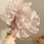 Mềm Seersucker Hồng Hoa Scrunchy Dây Buộc Tóc Cao Cấp Cổ Tích Lười Đầu Phụ Kiện Tóc Quá Khổ