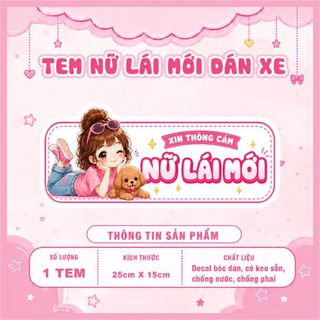 Tem nữ lái mới - tem lái mới - tem dán xe ô tô nhiều mẫu lựa chọn