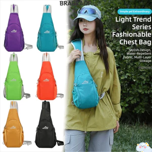 Túi đeo vai BRBRAA, Túi đeo ngực chống nước dung tích lớn, Túi thể thao lưu trữ dung lượng lớn nhiều lớp Unisex Đi bộ đường dài ngoài trời & Đi xe đạp leo núi