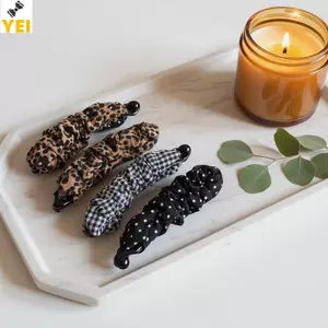 < YEI > Vintage Da Báo Chấm Kẻ Sọc Chuối Tóc Cho Nữ Bé Gái Ngọt Ngào Trang Trí Tóc Kẹp Tóc Thời Trang Phụ Kiện Tóc Quà Tặng Mới