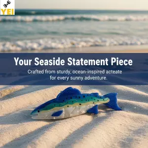 < YEI > Kẹp Móng Vuốt Tóc Ocean Series Thiết Kế Cá Hồi Acetate Thân Thiện Với Môi Trường Kẹp Tóc Nhẹ Cho Nữ Mùa Hè Mặc Hàng Ngày Mới