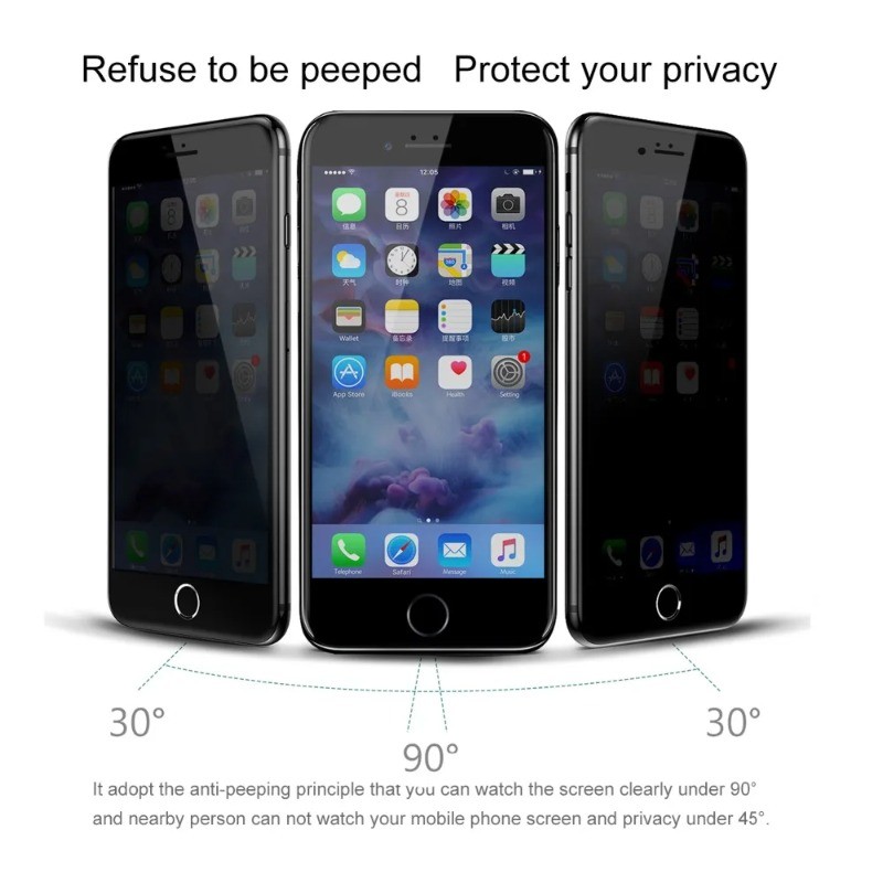 1-3 Chiếc Đen Edge Bảo Vệ Màn Hình Cho iPhone 8 7 6 6s Plus SE Chống Gián Điệp Riêng Tư Kính Cường Lực Cho iPhone SE 2020 2022 8Plus 7Plus 6Plus 6sPlus Điện Thoại Kính Phim