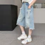 Bé Gái Tua Rua Denim Quần Giữa Mùa Hè 2026 Phong Cách Mới Trẻ Em Nơ Đính Hạt Quần Short