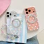 Ốp lưng cứng trong suốt mờ Tương thích với iPhone 15 15Pro 15ProMax 16 16Pro 16ProMax 17 17Pro 17ProMax Vỏ nam châm họa tiết chấm bi đầy màu sắc
