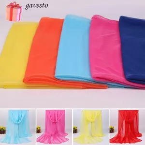 Khăn lụa GAVESTO, Khăn choàng mềm chống tia cực tím, Khăn choàng thoáng khí nhẹ mùa hè dành cho nữ