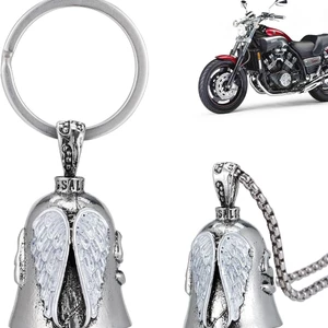 Châu Âu Mỹ Phong Cách Mới Xe Máy Phong Cách Trang Sức Hợp Kim Retro Đánh Bóng Thiên Thần Cánh Trắng May Mắn Trừ Tà Chuông
