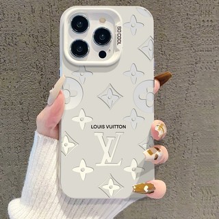 Ốp Điện Thoại iPhone Họa Tiết LV Bạc Nhám,Chống Trầy Xước Bảo Vệ Camera- Tương thích iPhone 17/16/15/14/13/12/11 Pro Max