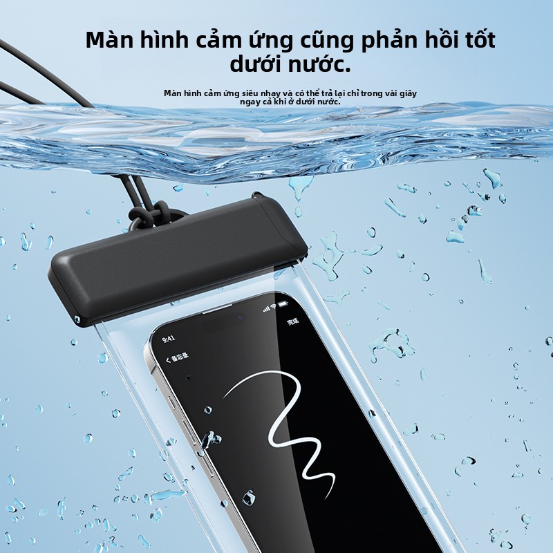 Túi chống nước điện thoại di động có thể chạm vào màn hình bơi lội đặc biệt trôi với ống thở bên bờ biển túi chống thấm nước treo cổ thâm nhập cao Vỏ điện thoại di động chống thấm nước