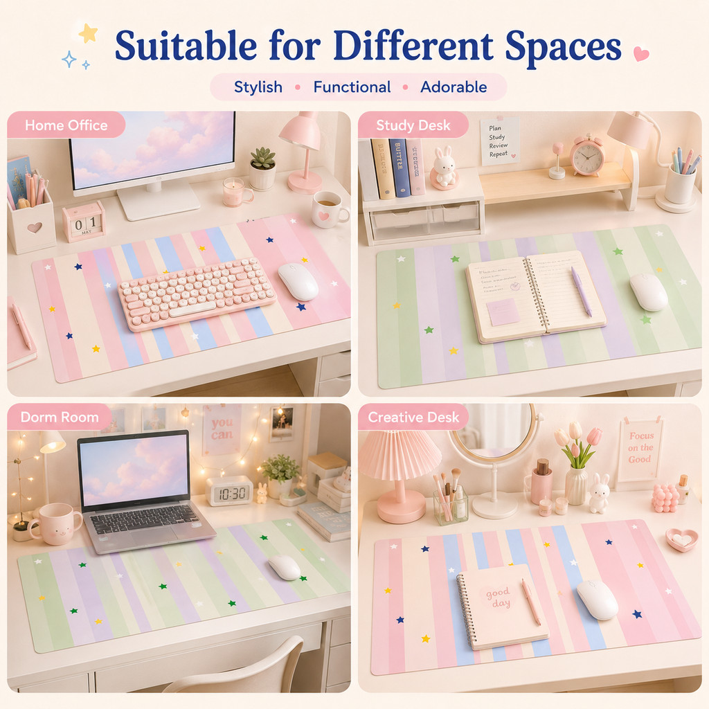 Thảm lót bàn Hàn Quốc dễ thương chống nước dễ lau 35x80cm da PVC lót chuột bàn học văn phòng ký túc xá bảo vệ bàn đẹp
