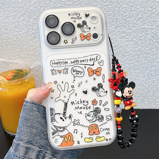 Graffiti Mickey + Vòng tay cho iphone17promax 16promax 15promax 15pro iphone15 14promax TPU mới chống bụi