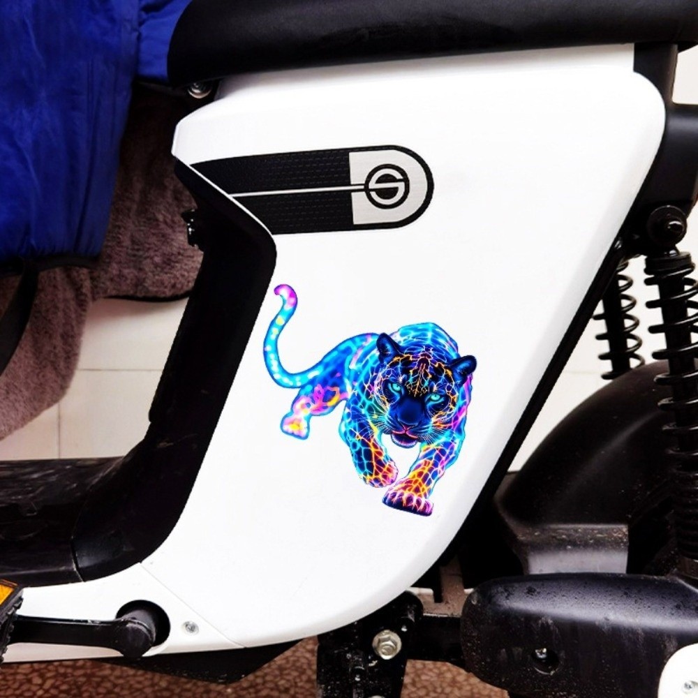 HIGHVIEWLS Neon Leopard Nhãn Dán Xe Hơi, Decal Động Vật Trang Trí Nhiều Màu Sắc, Phụ Kiện Ô Tô Chống Thấm Nước Tự Dính Trang Trí Cửa Sổ Miếng Dán