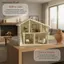 SRVN Mô hình nhà búp bê thu nhỏ màu trắng chưa hoàn thiện Nhiều phòng Bề mặt nhẵn cho trẻ em DIY Craft.