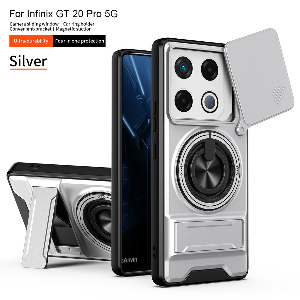 Vỏ Cho Infinix GT 20 Pro Ốp Lưng Infinix GT20 Pro Vỏ Điện Thoại Magsafe Từ Gấp Giá Đỡ Giáp Quân Sự Vỏ Bảo Vệ Camera