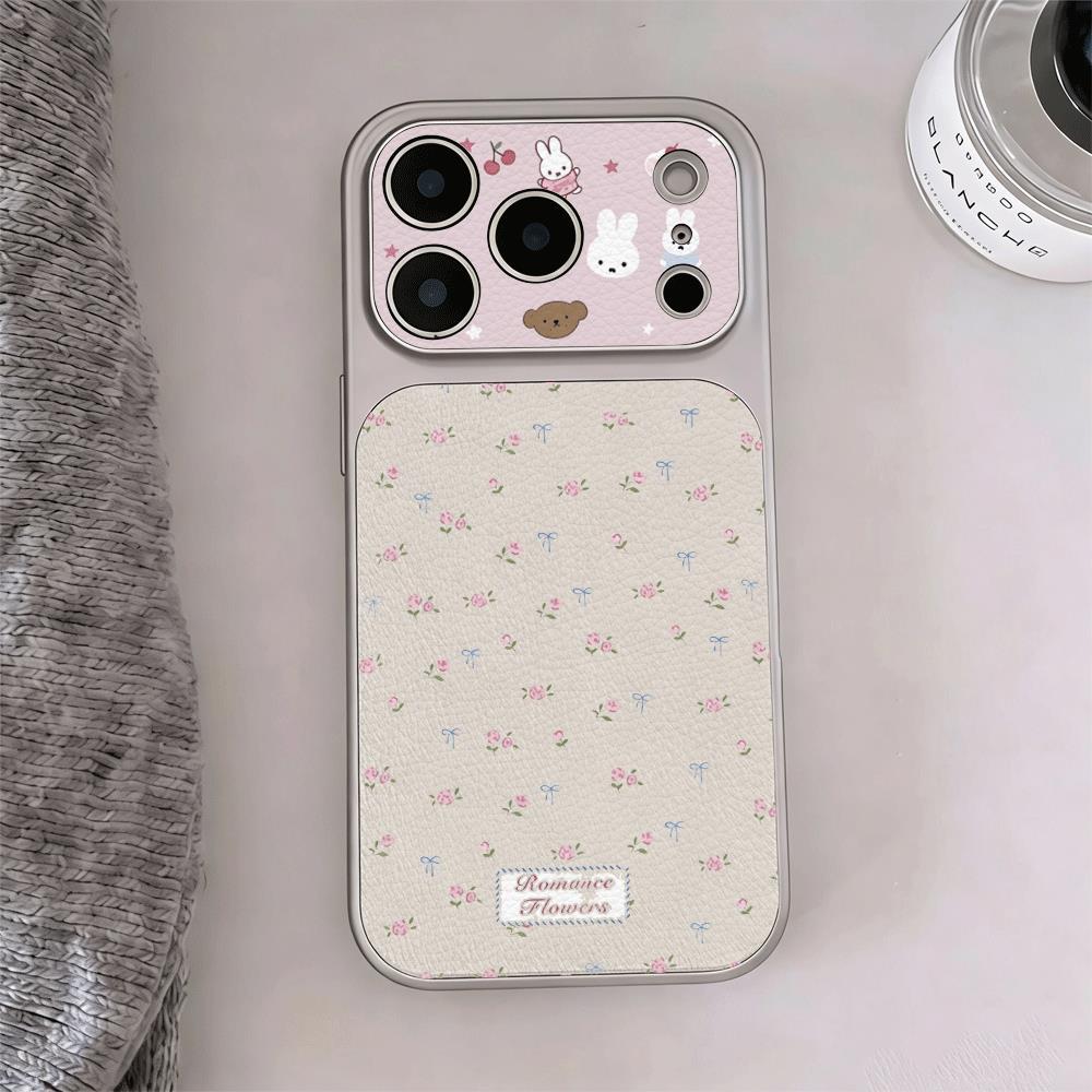 Ốp lưng iPhone 16/15/14/13 Pro Max Hoa Nhỏ Thỏ Dễ Thương Vintage Chống Trầy Cao Cấp