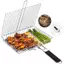 TRTR Có Thể Gập Lại 304 Thép Không Gỉ BBQ Lưới Chống Sti Lưới Nướng Lưới Thảm Thịt Rau Bít Tết Dã Ngoại Tiệc Thịt Nướng Dụng Cụ VN