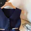 KUZHEN Áo Vest không tay chữ V màu trơn thời trang dành cho nữ HOT
