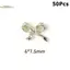TRTR 50 Cái Vàng / Bạc / Trắng Hợp Kim Kim Loại Ribbion Nơ Móng Tay Quyến Rũ 3D Sang Trọng Nơ Kim Loại Phụ Kiện Làm Móng Tay Phụ Kiện Làm Móng Tay DIY Đồ Dùng Móng Tay VN