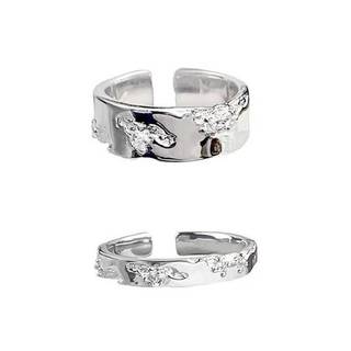 GHX 2 Chiếc Vintage Cặp Đôi Nhẫn Mở Knule Retro Màu Bạc Unisex Hợp Thời Trang Nhẫn Trang Sức Dành Cho Nữ Bộ Nhẫn Thời Trang VN