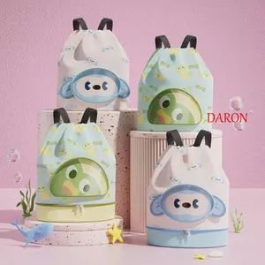 Túi Bơi Trẻ Em DARON, Túi Bảo Quản Tách Khô Và Ướt Ba Lô Bơi Hoạt Hình, Túi Đeo Vai Chống Thấm Nước Dung Tích Lớn Di Động Trẻ Em Đi Biển Túi Thể Thao