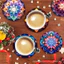 Hoa sơn phẳng bằng gỗ mới Mandala 2D Coaster bằng gỗ 6 kết hợp