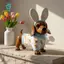 SiaBiced Dachshund Tượng Thỏ Theo Chủ Đề Ngày Lễ Chó Trong Thỏ Trang Phục Tượng Thiết Kế Dễ Thương Lễ Phục Sinh Dachshund Tượng Cho Để Bàn, Đồ Trang Trí