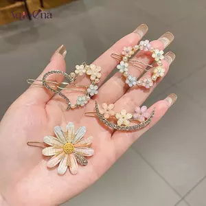 AqToCna Ngọt Ngào Nhiều Màu Sắc Kim Cương Giả Kẹp Tóc Sáng Hoa Trái Tim Kẹp Tóc Cho Bé Gái Bên Barrettes Dễ Thương Kẹp Tóc Phụ Kiện Tóc AqToCna
