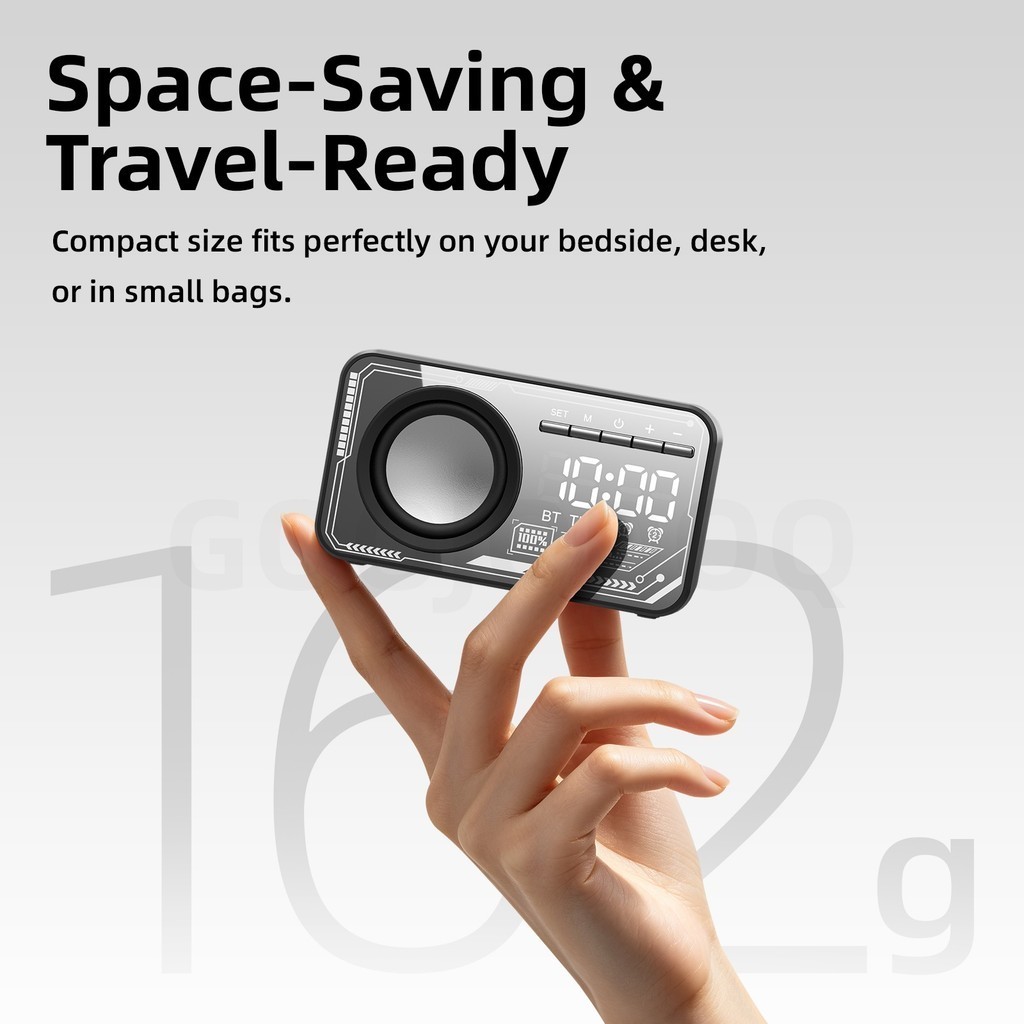 Đồng hồ báo thức GOOJODOQ Loa Bluetooth Màn hình rõ ràng & Báo động kép Phát lại linh hoạt âm thanh nổiTWS | BigBuy360 - bigbuy360.vn