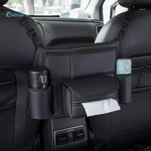Túi đựng ghế ô tô bằng da PU bền bỉ có giá đỡ cốc, nhà thơ bên và phòng lưu trữ phía trước. mới