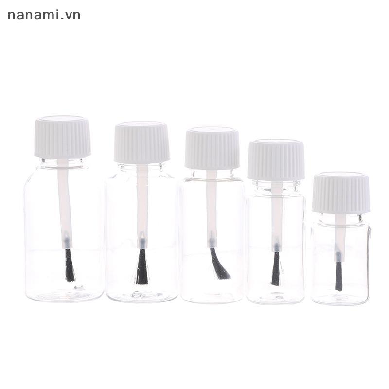 [nanami] Chai sơn móng rỗng 5/10/15/20/30ml nhựa tái nạp, nắp bàn chải, chống rò, lưu trữ dạng lỏng, DIY [VN]