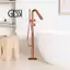 Vòi bồn tắm GESSI của Ý, loại gắn sàn, gắn tường ẩn, mạ niken xước màu vàng hồng, vòi nóng lạnh gắn trên bề mặt bên cạnh